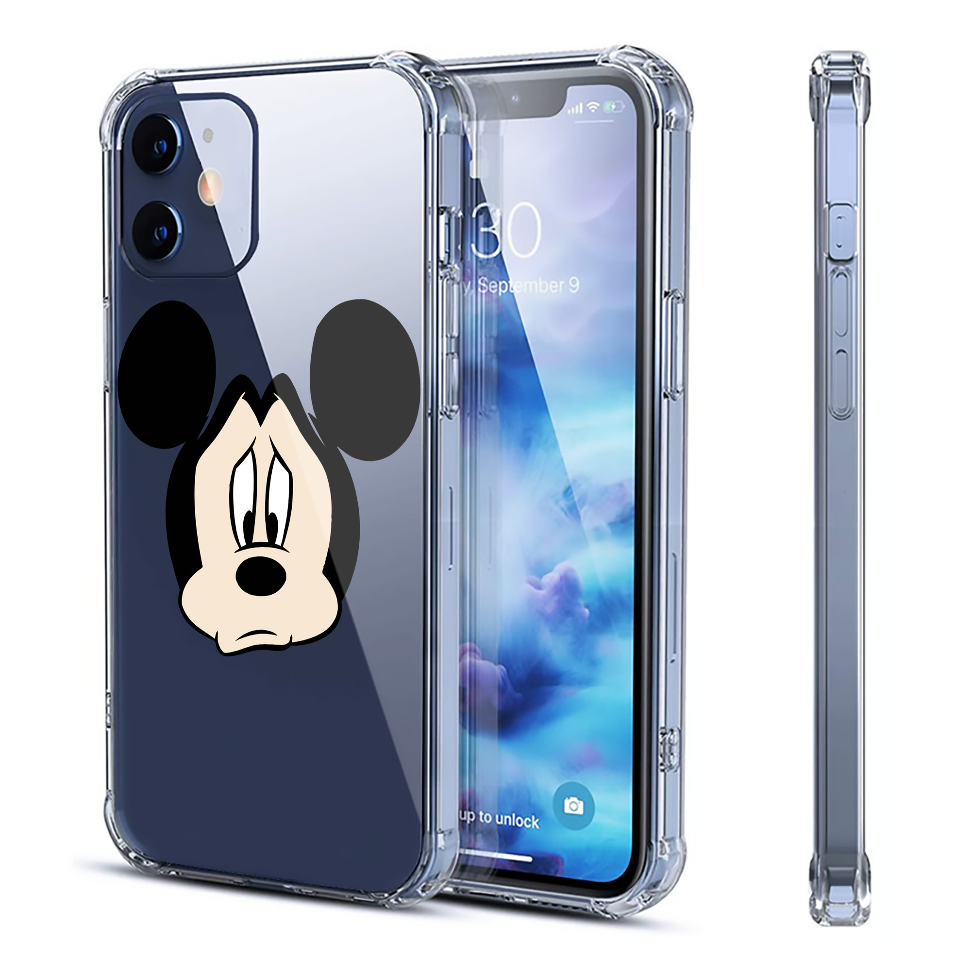 （画像用） ミッキーマウス Mickey Mouse 【iPhone 12シリーズ対応】透明スマホケース（クリアソフトケース）